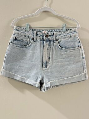 Sisstrevolution High-Rise Light Blue Denim Jean Shorts - Rolled Hem
